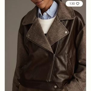 Anthropologie twill moto jacket